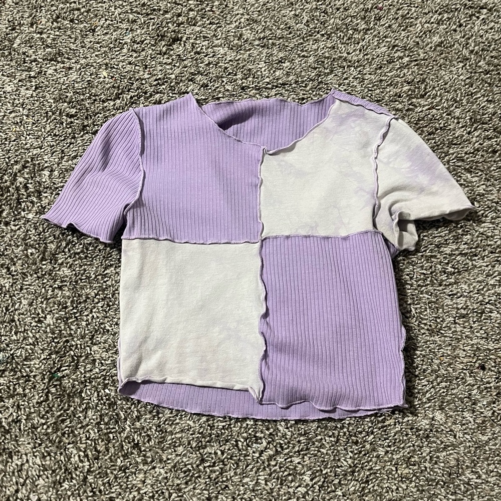 Shein purple crop tee